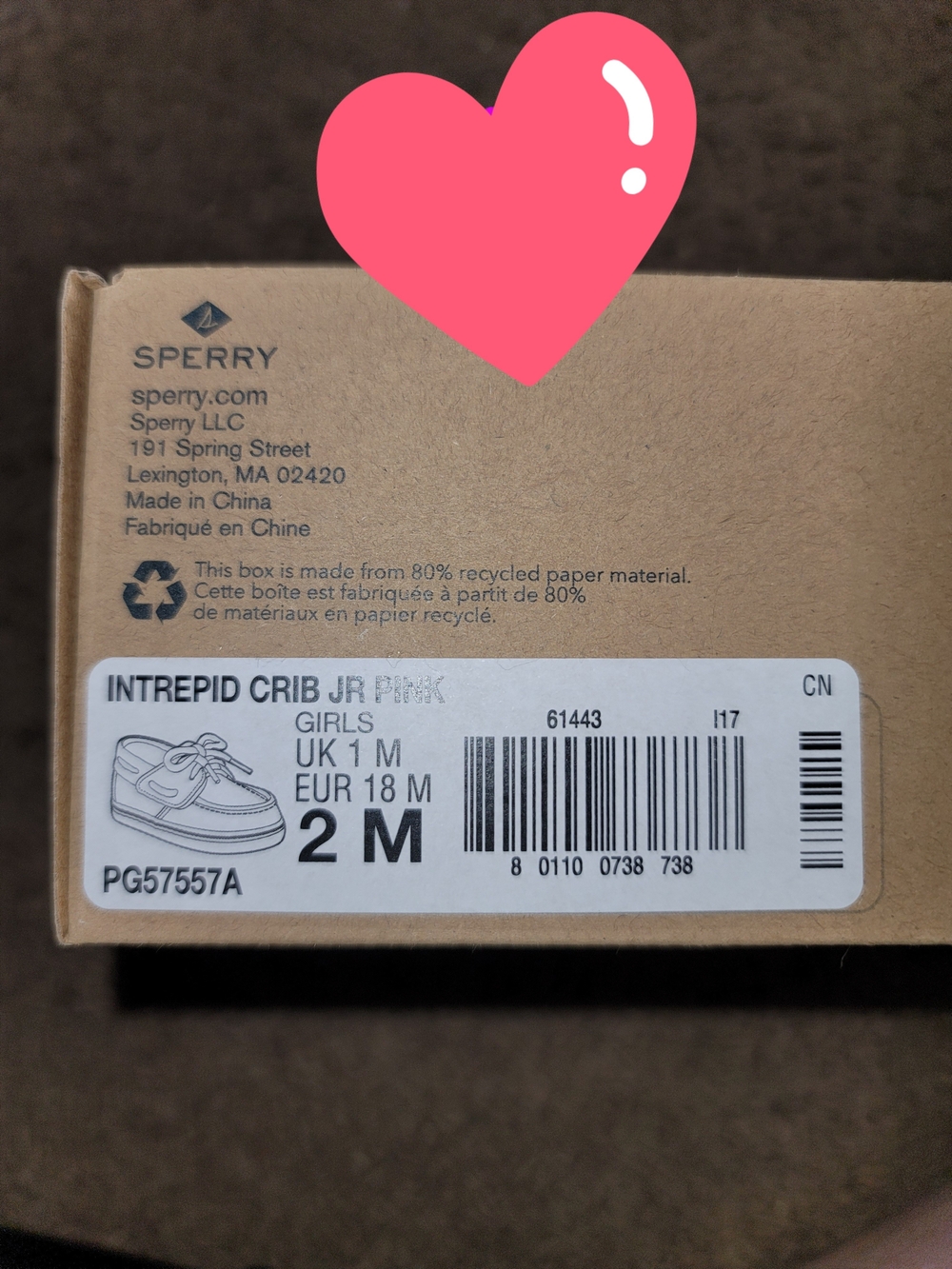 Sperry Intrepid Crib Jr Pink Baby Boat Shoes